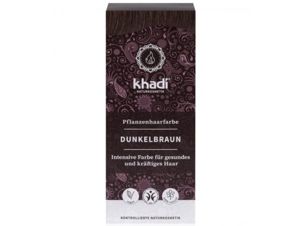 Khadi rostlinná barva na vlasy tmavě hnědá 100 g