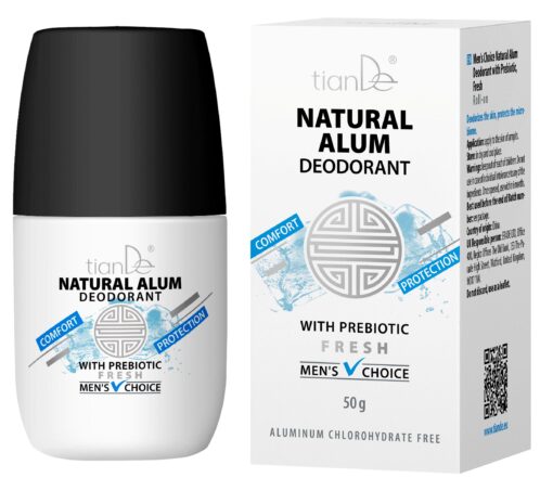 TianDe Kamencový deodorant s prebiotiky Men's Choice, svěžest 50g